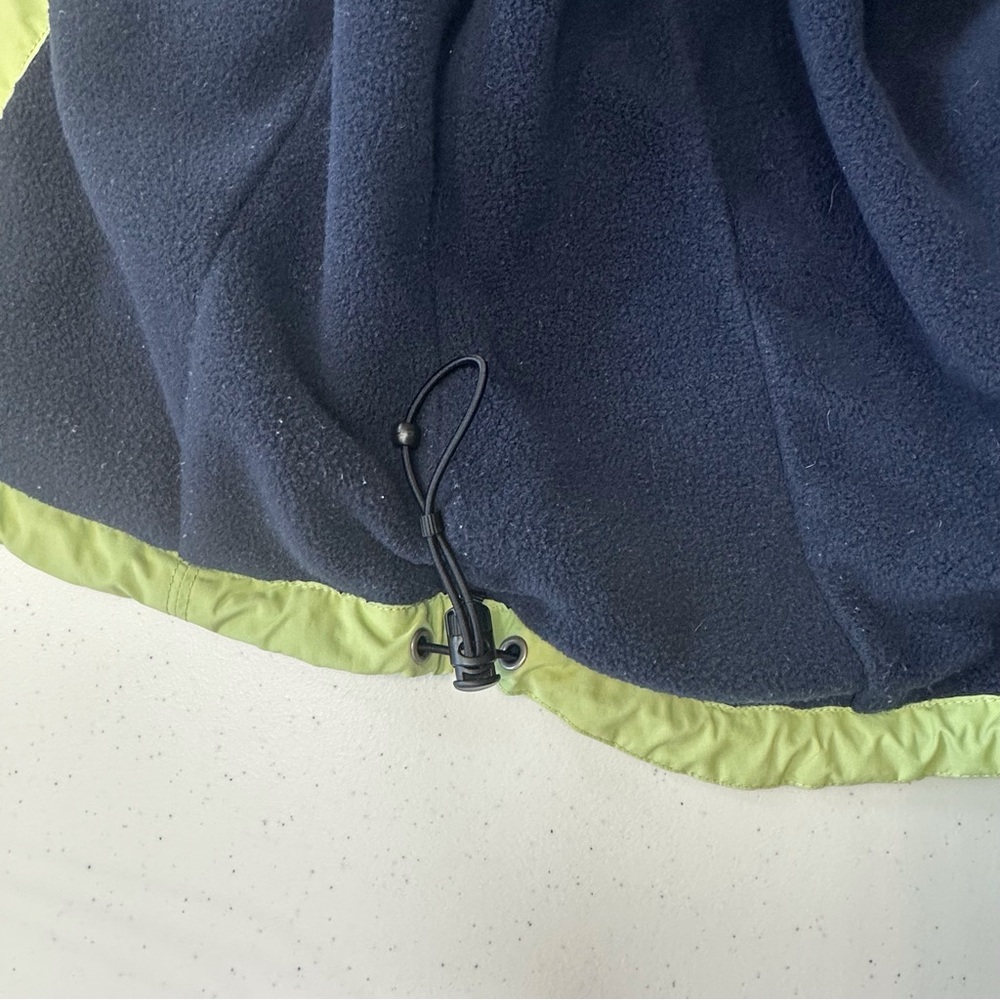 LL Bean fleece lined full zip winter vest women’s XS green &‎ navy - Picture 5 of 12